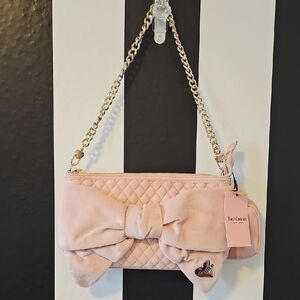 Juicy Couture Blush Quilted Bow Clutch